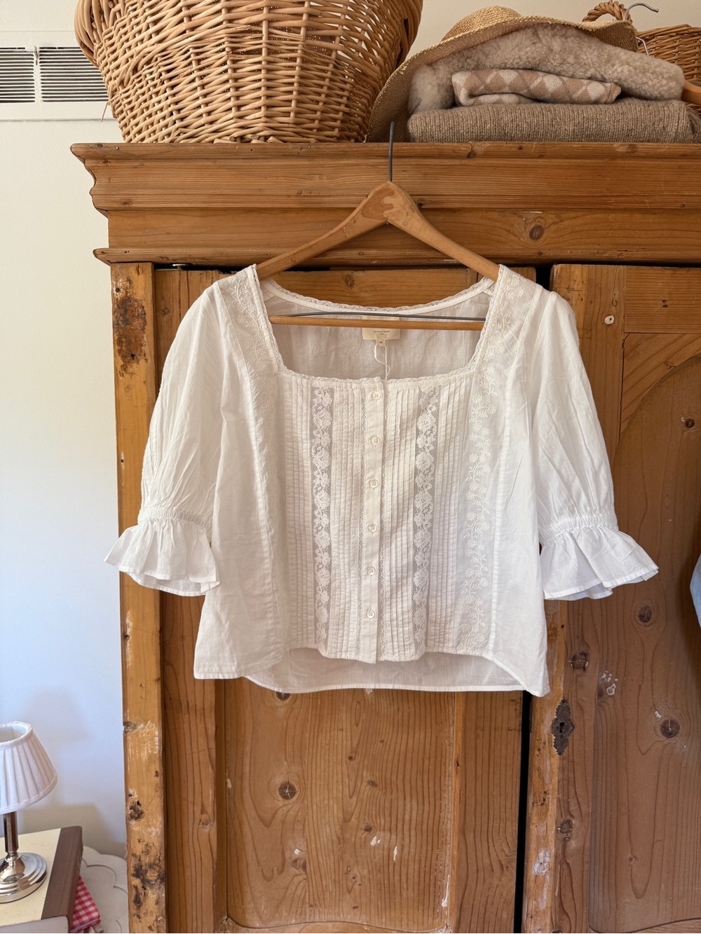 Sezane White Square-Neck Tayona Blouse (sold out!)